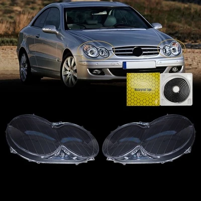 Par Para Mercedes Benz CLK C209 W209 2005-2009 Repuesto Cubierta Lente Faro Foto 1 de 4