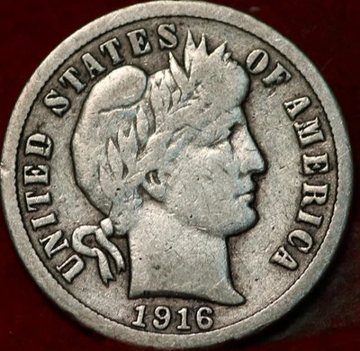 1916 Philadelphia Mint Silver Barber Dime - Image 1 of 2