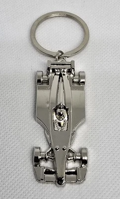 F1 Formula 1 Racing Car Model Keychain Metal Silver Keyring Gift Motorsport Fans - Image 1 of 2