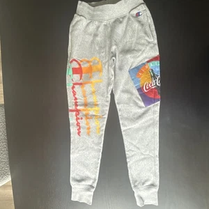 Champion x Coca-Cola Reverse Weave Joggers Small Gray Retro Logo Collab - Picture 1 of 12