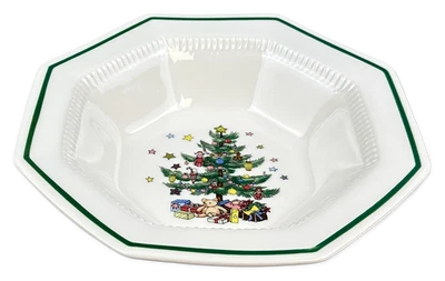 Tazón de verduras redondo octogonal Nikko Christmastime para servir Foto 1 de 2