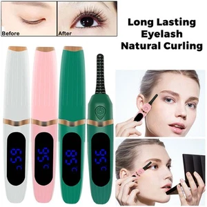USB Rechargeable Electric Heated Eyelash Curler Long Lasting Makeup Tool - Picture 1 of 9