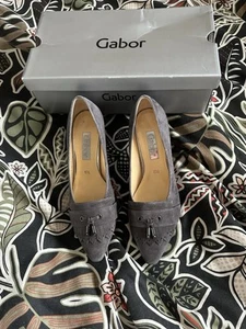 Gabor Grey Suede Court Heels UK Size 5.5 - Picture 1 of 10