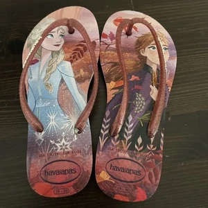 Frozen 2 Anna Elsa havaianas havianas 13C / 1Y 29 30 EUC Pink - Picture 1 of 6