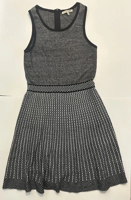 41 Hawthorn Womens Medium Sweater Dress Sleeveless Black White Knit Stretch Foto 1 de 3