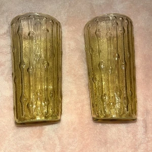 Vintage MCM Anchor Hocking Tahiti Bambus Bernstein Golden Trinkgläser 2er Set - Bild 1 von 4