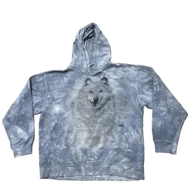 Sudadera Gráfica THE MOUNTAIN Wolf Hombres L Estampado Animal EE. UU. Gris Celestial Foto 1 de 4