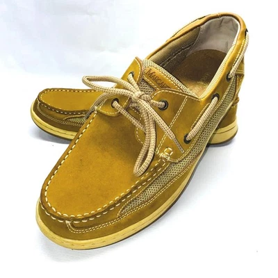 Margaritaville Hombres Ancla Zapatos de Barco con Cordones Cuero Tostado Textil Talla 12 Foto 1 de 4