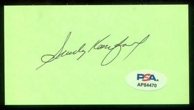 Sandy Koufax Signed Auto 2-3/8 by 4-3/8 Inch Cut PSA DNA AP84470 HOF Dodgers~(PL - Image 1 of 2