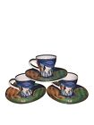 Set Of 3 Sango Cafe Paris Tea/coffee Cups And Saucers Pattern #4914 Vintage 1994