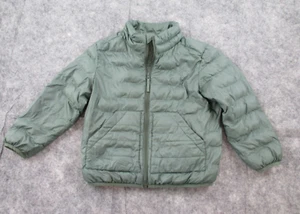 Uniqlo Kids Boys/Youth Jacket/Outerwear 110 Green Zip-Up Collared Puffer - Picture 1 of 11