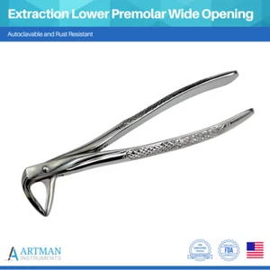 Pinzas de extracción dental (apertura ancha premolar inferior #74) ARTMAN - Imagen 1 de 4