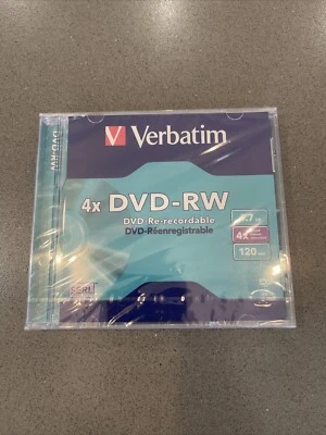 VERBATIM Dvd-Rw DVD Re-recordable 4 x Speed Vitesse 120 Minute 4.7GB Free Post - Image 1 of 2