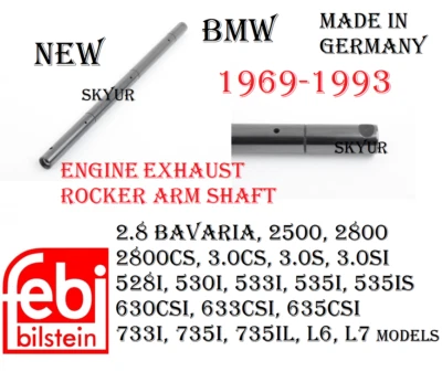 Engine Exhaust Rocker Arm Shaft For BMW E3 E12 E24 E32 3.0CS 2800CS 528i 635 733 - Image 1 of 4