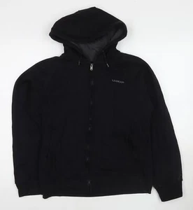 LA Gear Womens Black Cotton Full Zip Hoodie Size 14 Zip - Picture 1 of 10