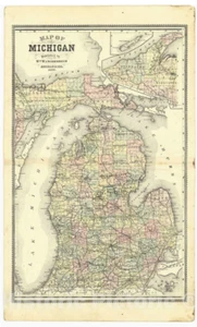 Historic Pictoric 1889 Wall Map Atlas Genesee County Michigan County Townships - Picture 1 of 1