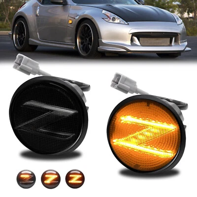 Luces de señal de giro LED laterales para 03-09 Nissan 350z Z33 09-20 370Z Z34 Foto 1 de 4