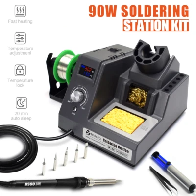 110V SMD Rework Soldering Iron Station Kit Desoldering Repair Tool LED Display