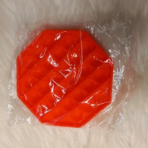 Push Pop Sensory Fidget Stress Relief Bubble Toy Orange Octagon New - Picture 1 of 5