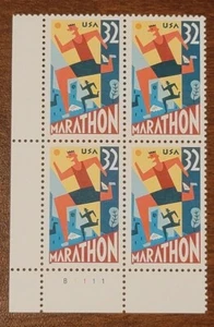 Scott#: 3067 - Marathon 32c Plate Block of Four MNH OG - Picture 1 of 1