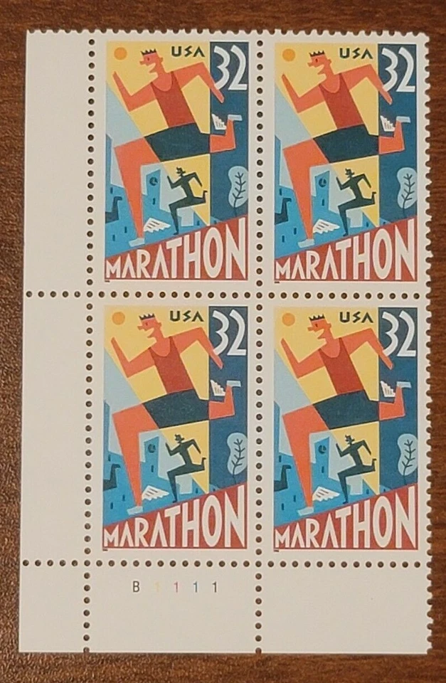 Scott#: 3067 - Marathon 32c Plate Block of Four MNH OG - Image 1 of 1