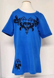 Irideon Horse Equestrian Short Sleeve T-shirt Girls Size Small Blue - Picture 1 of 6