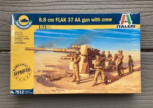 ITALERI 1/72 WW II GERMAN 88mm FLAK 37 AA GUN w/ CREW MODEL KIT ITEM # 7512 F/S - Bild 1 von 11