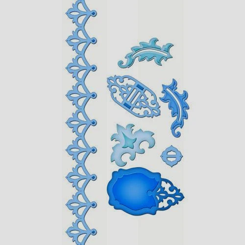 Spellbinders S5-080 Damask Accents Cut Emboss Stencil 7 Die Wedding Lace Slider - Image 1 of 1