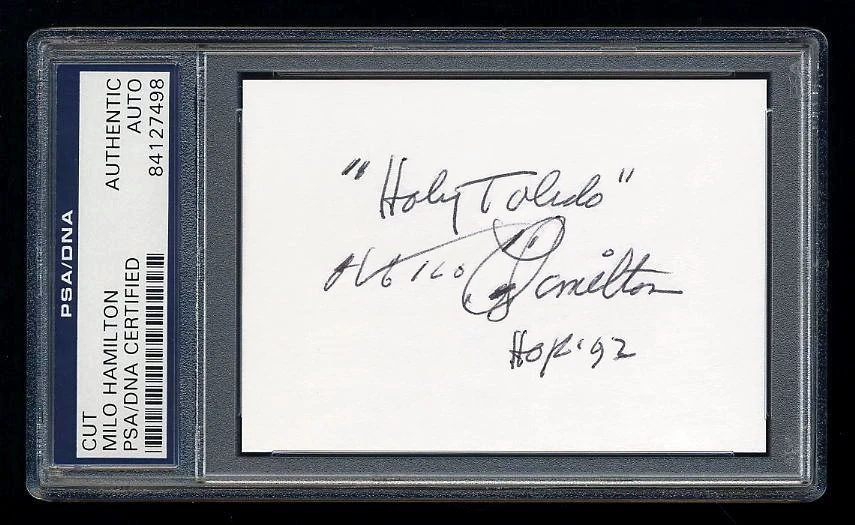 MILO HAMILTON SIGNED MINT CUT PSA/DNA SLABBED AUTOGRAPHED HOF HOUSTON ASTROS - Image 1 of 1