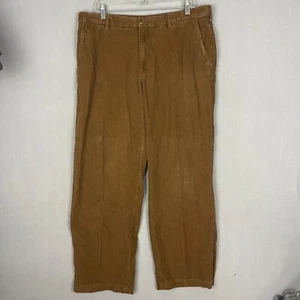 Croft & Barrow Men's Straight Pleated Corduroy Pants Size 36x28 Brown Tailored - Picture 1 of 16
