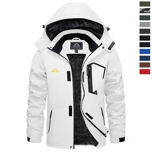 Mens Waterproof Ski Snow Jacket Thermal Fleece Lined Winter Mountain Hiking Coat - Picture 1 of 136