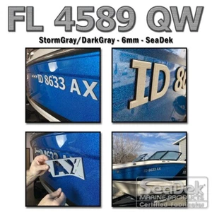 SeaDek Raised 3" Boat Registration Numbers Set | Peel & Stick Install - SG/DG - Picture 1 of 8