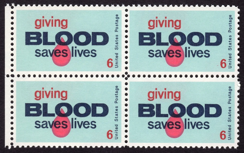 Scott #1425 Giving Blood Block of 4 Stamps - MNH - Image 1 of 1