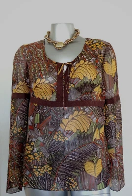 Blusa Top Transparente Mujer Xhilaration Talla XL Gasa con Encaje Ribete Cerradura Corbata Cuello Foto 1 de 4