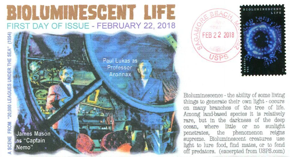 COVERSCAPE computer generated "Bioluminescent Life" forever U/O fdc - Image 1 of 1