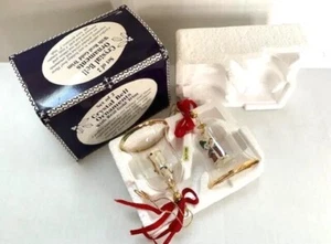 Adornos de Navidad vintage campanas de cristal resina Santa aplausos, adorno dorado real - Imagen 1 de 3