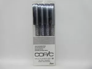 Too COPIC Multiliner A 4 pcs Black Sketch Marker Marqueur Japan Import Free ship - Picture 1 of 2