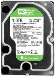 FESTPLATTE Western Digital GREEN 1TB WD10EARS 5400U/min 64MB CACHE 3.5'' Zoll - Picture 1 of 3