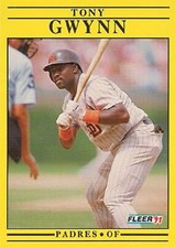 1991 Fleer #529 Tony Gwynn Period After U.S.A. San Diego Padres HOF