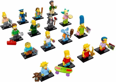 Complete Set of (16) Lego The Simpsons Series 1 Minifigures 71005 Factory Sealed - Image 1 of 4