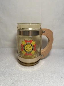 Tazza birra vetro color ambra vintage veterani delle guerre straniere degli Stati Uniti - Foto 1 di 18
