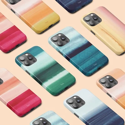 Personalised Phone Case for iPhone 17 16 15 14 13 Pro Max Modern Ombre Stripe - Изображение 1 из 4