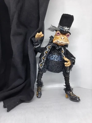 OOAK Gothic Frog Doll “Ackormus” Handmade Victorian Fantasy Sculpture - Image 1 of 4