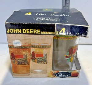Vintage 2004- John Deere Memories Set of 4 16oz. Tumblers by Everyday Gibson - Picture 1 of 4
