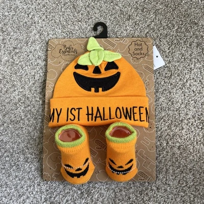 Baby Essentials Hat And Socks Halloween 0-6 Months NWT - Image 1 of 3