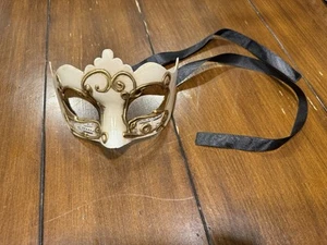 Stamped Original Venetian Eye Mask Hand Painted Made In Venice Italy Music Notes - Picture 1 of 6