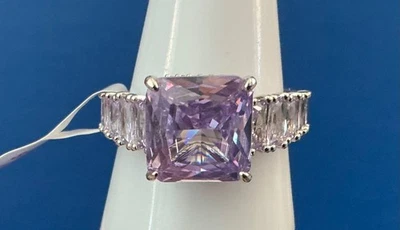 Bomb Party Ring “Shimmering Solstice” RG82645 Lavender Topaz CZ Rhodium Sz 10 - Image 1 of 3