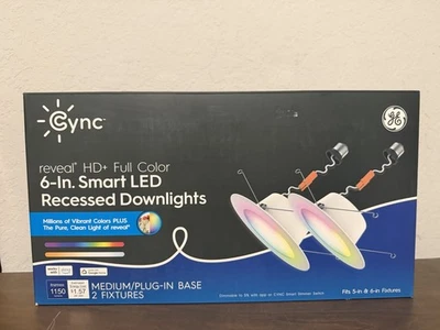 GE Cync Reveal HD+ 6" Smart LED Wafer Downlight Full Color - Image 1 of 2