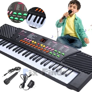 Piano De Teclado 54 Electrónico Música Con Micrófono y cargador Regalo Navideños - Picture 1 of 15