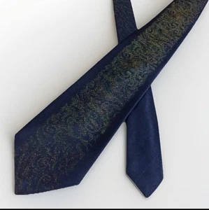 Nishijin Woven Silk 100% Tie - Japanese Hand Craft, Blue Gold Made In Japan - Picture 1 of 3